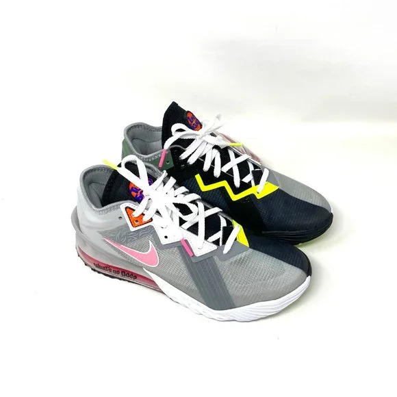 NIKE Women Size CV7562 005 LEBRON XVIII LOW lt Smoke Grey Sunset Sulse Shoes - Picture 2 of 11